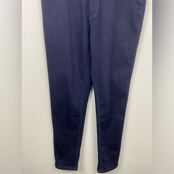 Kancan size XL Women’s Dark Blue Denim Topanga High Rise Ankle Skinny Overalls - Picture 5 of 11